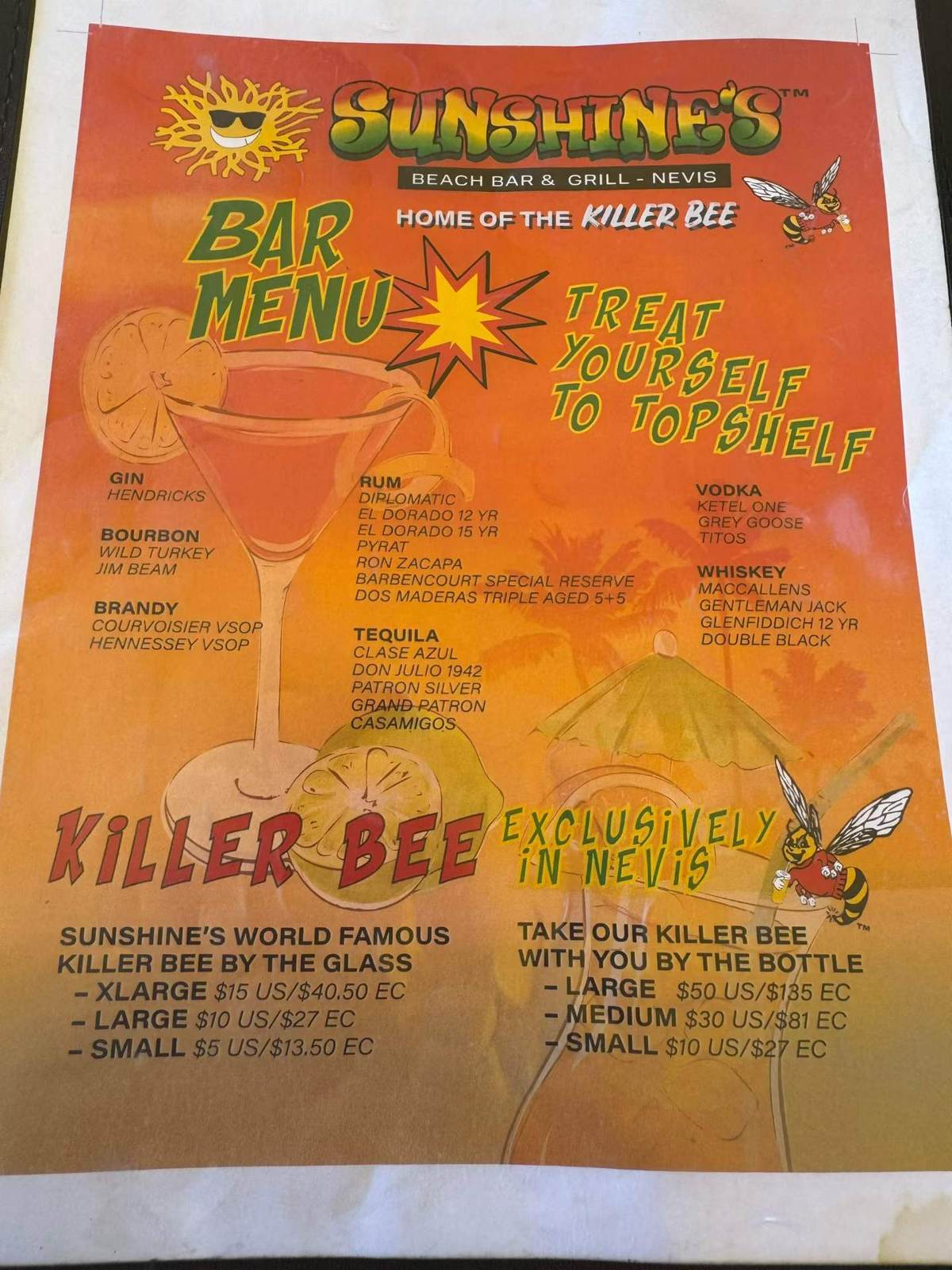 菜单第一页:HOME OF THE KILLER BEE